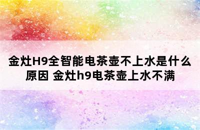 金灶H9全智能电茶壶不上水是什么原因 金灶h9电茶壶上水不满